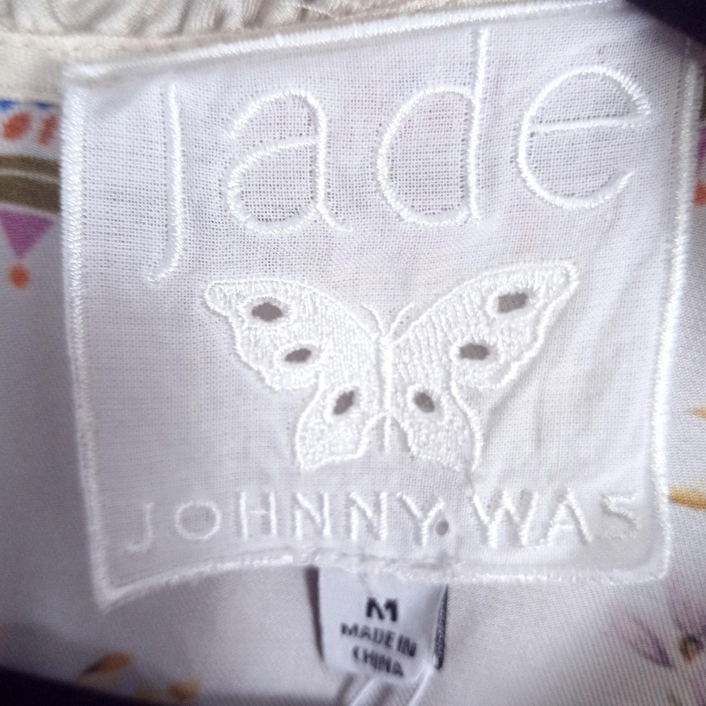 Johnny Was Jade Loren Mini Dress Womens M Willah Floral Bird Puff Sleeve NWT - Picture 5 of 15